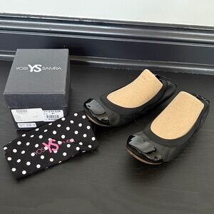 NWT Yosi Samra Glossy Black Ballet Flats